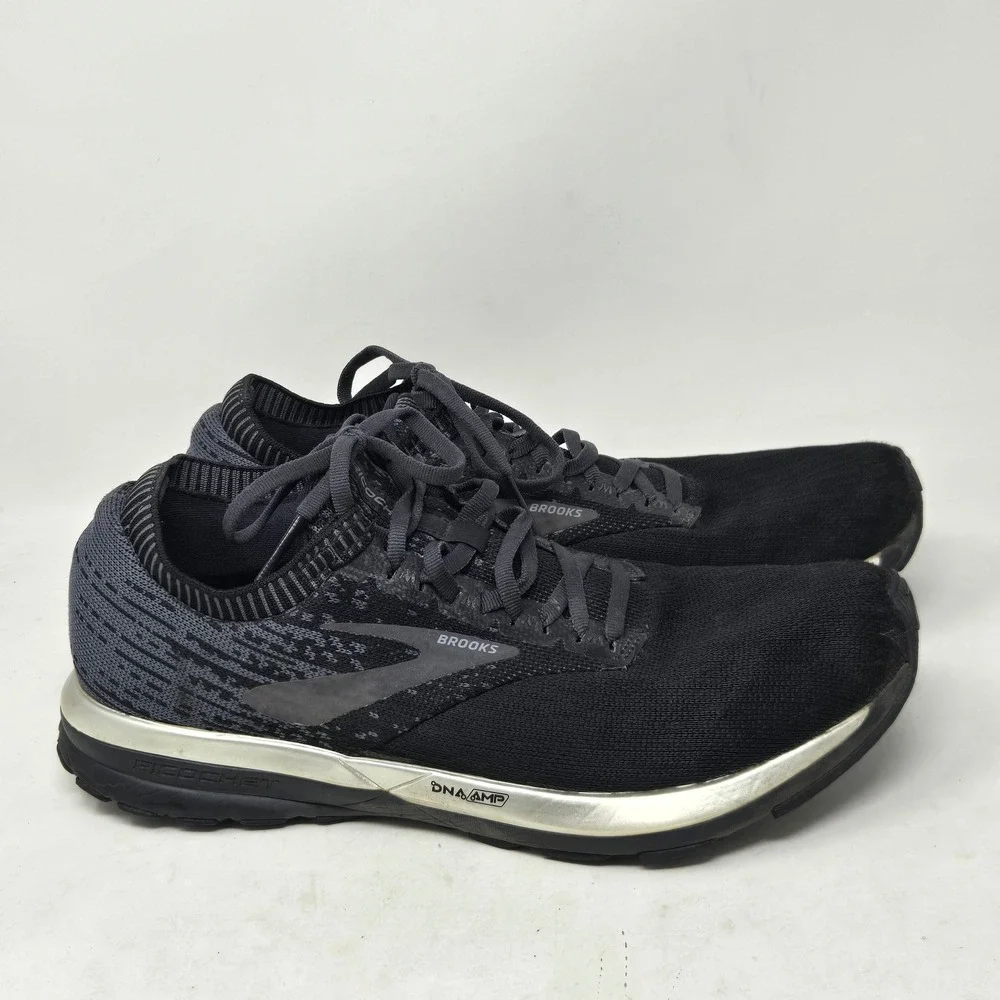 Brooks Ricochet Mens Running Shoes Black Grey Silver DNA AMP 1202821B057 Size 11